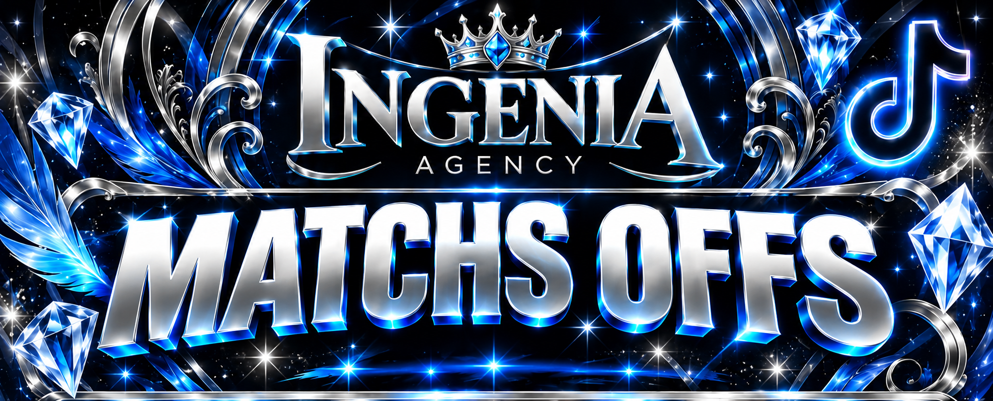INGENIA AGENCY — MATCHS OFFS, décor bleu, diamants et argent